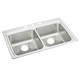 Elkay Lustertone Classic Stainless Steel 33" x 22" x 5" 4-Hole Equal Double Bowl Drop-in ADA Sink