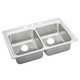 Elkay Lustertone Classic Stainless Steel 33" x 22" x 6", 3-Hole Equal Double Bowl Drop-in ADA Sink with Quick-clip