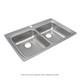 Elkay Lustertone Classic Stainless Steel 33" x 22" x 6-1/2", 0-Hole Equal Double Bowl Drop-in ADA Sink