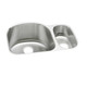 Elkay Lustertone Classic Stainless Steel 26-3/4" x 20" x 10", Offset 70/30 Double Bowl Undermount Sink Kit