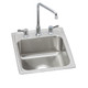 Elkay Lustertone Classic Stainless Steel 17" x 22" x 7-5/8" 3-Hole Single Bowl Drop-in Bathroom Sink + Faucet Kit