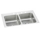 Elkay Lustertone Classic Stainless Steel 33" x 21-1/4" x 7-7/8" 3-Hole Equal Double Bowl Drop-in Sink w/ Perfect Drain