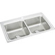 Elkay Lustertone Classic Stainless Steel 33" x 22" x 8-1/8" 1-Hole Equal Double Bowl Drop-in Sink with Perfect Drain