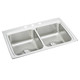 Elkay Lustertone Classic Stainless Steel 33" x 22" x 8-1/8", 3-Hole Equal Double Bowl Drop-in Sink with Perfect Drain