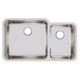 Elkay Lustertone Classic Stainless Steel 35-1/4" x 20-1/2" x 9-7/8" Offset 60/40 Double Bowl Undermount Sink