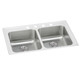 Elkay Lustertone Classic Stainless Steel 33" x 19-1/2" x 6-1/2" 3-Hole Double Bowl Drop-in ADA Sink w/Perfect Drain