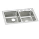 Elkay Lustertone Classic Stainless Steel 33" x 22" x 6-1/2" Offset 3-Hole Double Bowl Drop-in ADA Sink