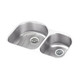Elkay Lustertone Classic Stainless Steel 31-1/4" x 20" x 10" Offset 60/40 Double Bowl Undermount Sink Kit