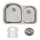 Elkay Lustertone Classic Stainless Steel 31-1/4" x 20" x 10" Offset 60/40 Double Bowl Undermount Sink Kit