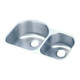 Elkay Lustertone Classic Stainless Steel 31-1/4" x 20" x 10" Offset 60/40 Double Bowl Undermount Sink Kit