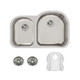 Elkay Lustertone Classic Stainless Steel 31-1/4" x 20" x 10", Offset 40/60 Double Bowl Undermount Sink Kit