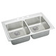 Elkay Lustertone Classic Stainless Steel 33" x 22" x 6-1/2" 1-Hole Equal Double Bowl Drop-in ADA Sink with Perfect Drain and Quick-clip