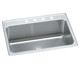 Elkay Lustertone Classic Stainless Steel 31" x 22" x 10-1/8" 4-Hole Single Bowl Drop-in Sink with Perfect Drain