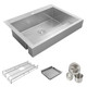 Elkay Dart Canyon Stainless Steel 35-7/8" x 27-1/4" x 9-5/8" 1-Hole Single Bowl Farmhouse ADA Workstation Sink with 4-13/16" Deep Work Shelf