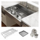 Elkay Dart Canyon Stainless Steel 35-7/8" x 27-1/4" x 9-5/8" 1-Hole Single Bowl Farmhouse ADA Workstation Sink with 4-13/16" Deep Work Shelf