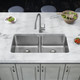 Elkay Lustertone Classic Stainless Steel 35-3/4" x 18-1/2" x 10", Equal Double Bowl Undermount Sink