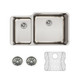 Elkay Lustertone Classic Stainless Steel 35-1/4" x 20-1/2" x 9-7/8", 40/60 Double Bowl Undermount Sink Kit