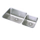 Elkay Lustertone Classic Stainless Steel, 35-1/4" x 20-1/2" x 9-7/8" 60/40 Double Bowl Undermount Sink Kit