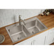 Elkay Lustertone Classic Stainless Steel 37" x 22" x 10-1/8", 0-Hole Equal Double Bowl Drop-in Sink