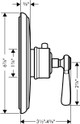 AXOR 16824831 Montreux Thermostatic Trim HighFlow with Lever Handle in Polished Nickel