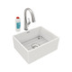 Elkay Fireclay 24-7/16" x 19-11/16" x 9-1/8" Single Bowl Farmhouse Sink Kit with Filtered Faucet, White