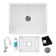 Elkay Fireclay 24-7/16" x 19-11/16" x 9-1/8" Single Bowl Farmhouse Sink Kit with Filtered Faucet, White