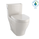 TOTO Legato WASHLET+ One-Piece Elongated 1.28 GPF Universal Height Skirted Toilet with CeFiONtect - Bone - MS624124CEFG#03