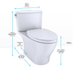 TOTO Nexus Two-Piece Elongated 1.28 GPF Universal Height Toilet with SS124 SoftClose seat, WASHLET+ ready, Ebony - MS442124CEF#51