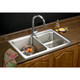 Elkay Lustertone Classic Stainless Steel 33" x 22" x 10", Offset 0-Hole Double Bowl Drop-in Sink