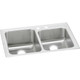Elkay Lustertone Classic Stainless Steel 33" x 22" x 10", Offset 2-Hole Double Bowl Drop-in Sink