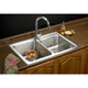 Elkay Lustertone Classic Stainless Steel 33" x 22" x 10", Offset 2-Hole Double Bowl Drop-in Sink