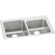 Elkay Lustertone Classic Stainless Steel 33" x 22" x 10", Offset 3-Hole Double Bowl Drop-in Sink