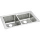 Elkay Lustertone Classic Stainless Steel 37" x 22" x 10" Offset 1-Hole Double Bowl Drop-in Sink