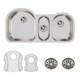 Elkay Lustertone Classic Stainless Steel 39-1/2" x 20" x 10", Triple Bowl Undermount Sink Kit