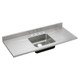 Elkay Lustertone Classic Stainless Steel 60" x 25" x 7-1/2", Single Bowl Sink Top