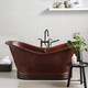 Native Trails CPS902 AURORA 72": Hammered Copper Freestanding Bathtub