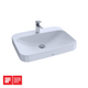 TOTO Arvina Rectangular 23" Vessel Bathroom Sink with CeFiONtector Single Hole Faucets, Cotton White - LT416G#01