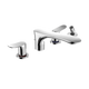 Toto GO Two-Handle Deck-Mount Roman Tub Filler Trim with Handshower, Polished Chrome - TBG01202U#CP