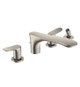 TOTO GO Two-Handle Deck-Mount Roman Tub Filler Trim with Handshower, Brushed Nickel - TBG01202U#BN