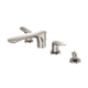 Toto GO Two-Handle Deck-Mount Roman Tub Filler Trim with Handshower, Brushed Nickel - TBG01202U#BN