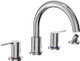Toto LB Two-Handle Deck-Mount Roman Tub Filler Trim with Handshower, Polished Chrome - TBS01202U#CP