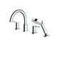 TOTO LB Two-Handle Deck-Mount Roman Tub Filler Trim with Handshower, Polished Chrome - TBS01202U#CP