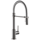 Delta Trinsic Single-Handle Pull-Down Spring Kitchen Faucet in Black Stainless Finish - 9659-KS-DST