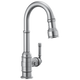 Delta Broderick Single Handle Pull-Down Bar/Prep Faucet in Arctic Stainless Finish - 9990-AR-DST