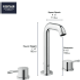 Grohe Essence 20297ENA 8-inch Widespread 2-Handle M-Size Bathroom Faucet 1.2 GPM in Grohe Brushed Nickel