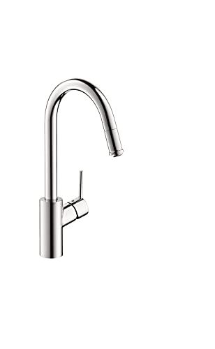 Hansgrohe HighArc Küchenarmatur Ausziehbar – 2 Strahlen, 1,75 GPM, Stahloptik