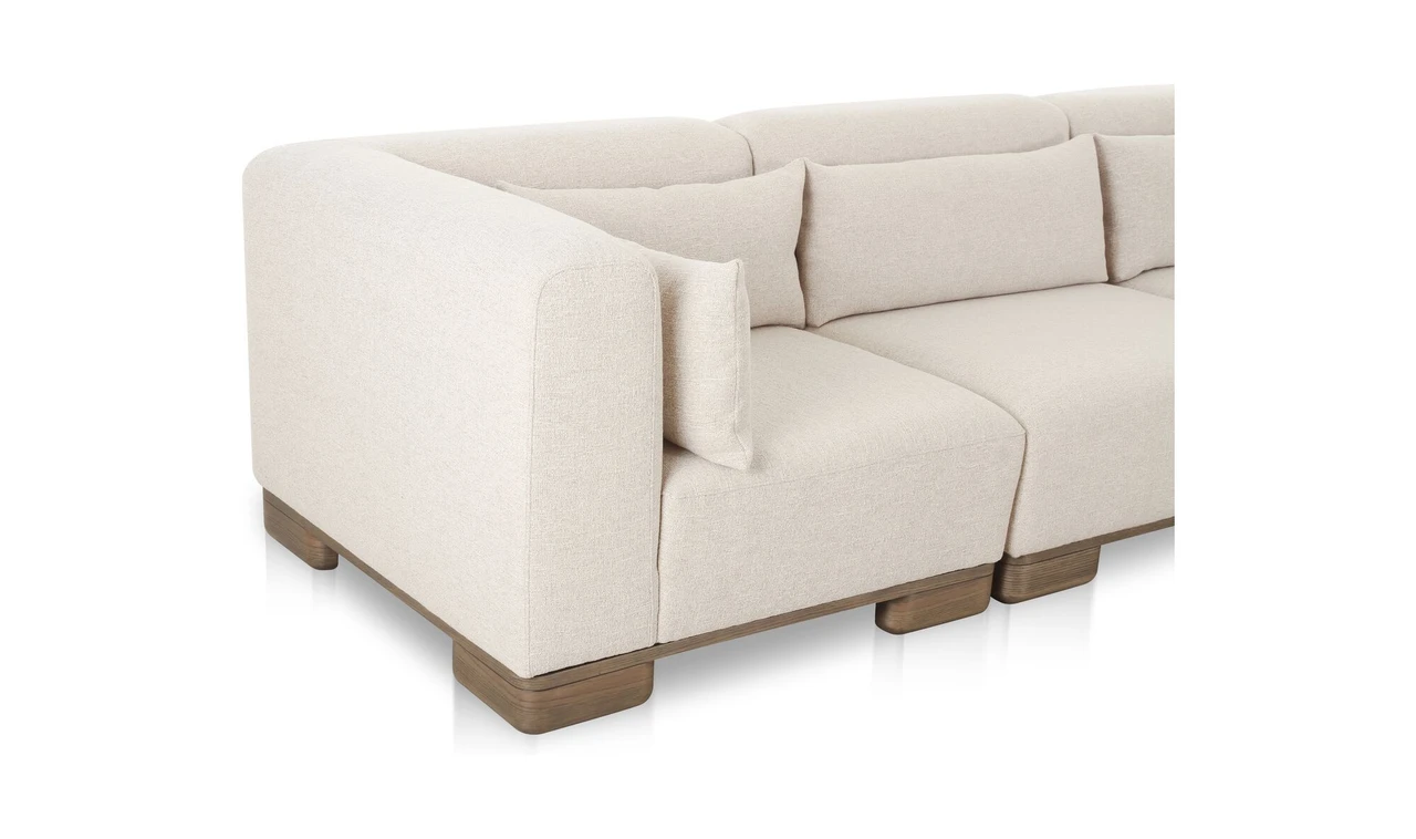 June Classic L-Shaped Modular Sectional Sofa - Oatmeal by Moe's Home Collection