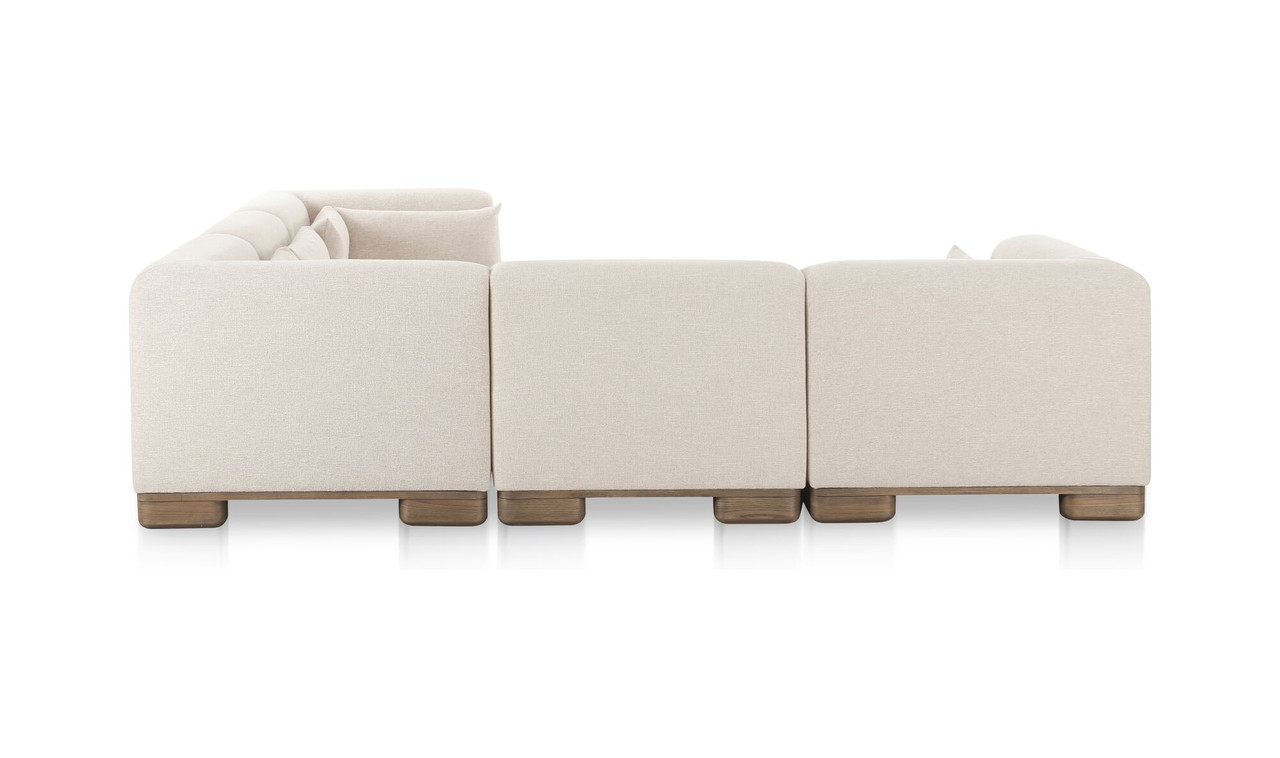 June Classic L-Shaped Modular Sectional Sofa - Oatmeal by Moe's Home Collection
