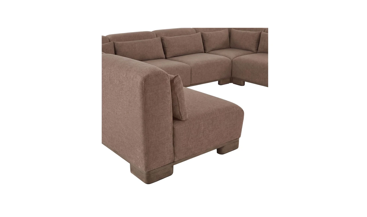 June U Shaped Modular Sectional Sofa - Dark Brown by Moe's Home Collection