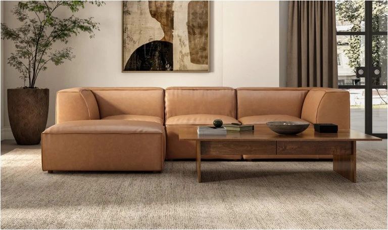 Form Dream Modular Leather Sectional Sofa - Sonoran Tan by Moe's Home Collection lifestyle